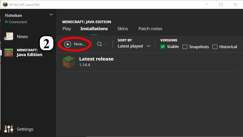 File:2. Minecraft launcher add new version.png